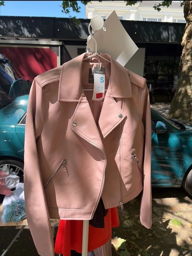 Damen kunstlederjacke rosa - rosa, /