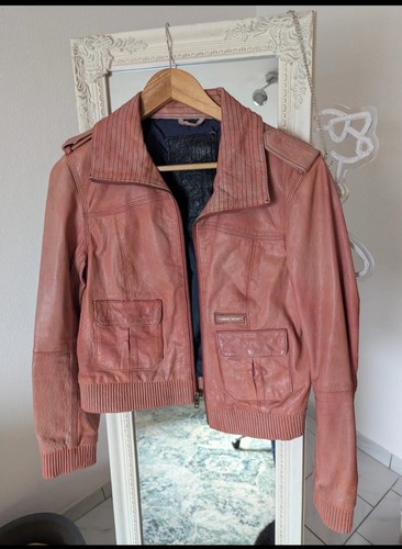 Superdry lederjacke altrosa - lederjacke,